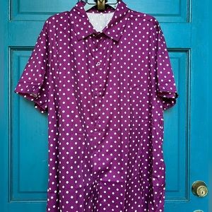 Polka Dot Short Sleeve Button Up Shirt